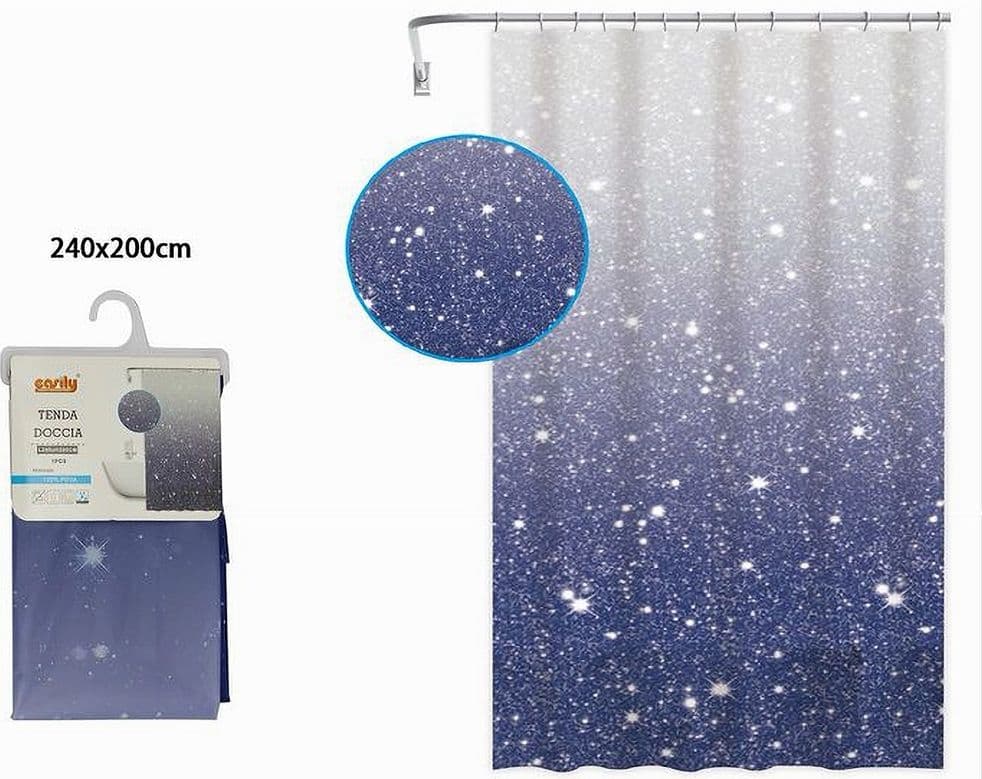 TENDA PER DOCCIA VASCA DA BAGNO GALASSIA IMPERMEABILE 240X200CM CON ANELLI 79219 - 2
