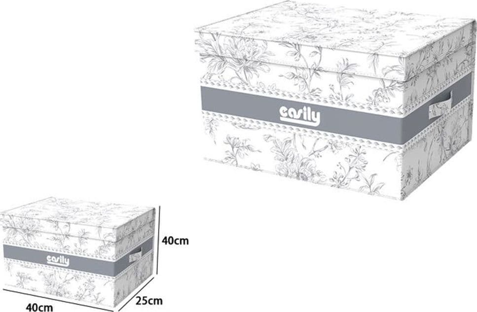 BOX PORTATUTTO SCATOLA SALVASPAZIO CONTENITORE ORGANIZER 40X40X25CM FANTASIA 87316 - 4