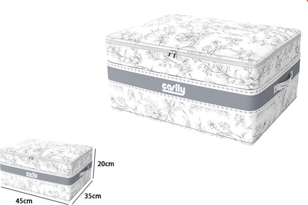 BOX PORTATUTTO SCATOLA SALVASPAZIO CONTENITORE ORGANIZER 45X35X20CM FANTASIA 87319 - 4