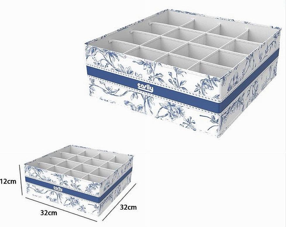 ORGANIZER PER ARMADIO 16 SCOMPARTI SCATOLA SALVASPAZIO 32X32X12CM FANTASIA 87332 - 6