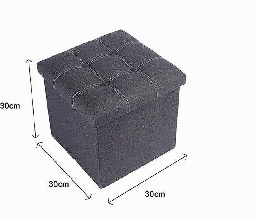 POUFF PUFF POUF CONTENITORE IMBOTTITO PORTAOGGETTI SEDUTA GRIGIO 30X30X30CM 79422 - 2