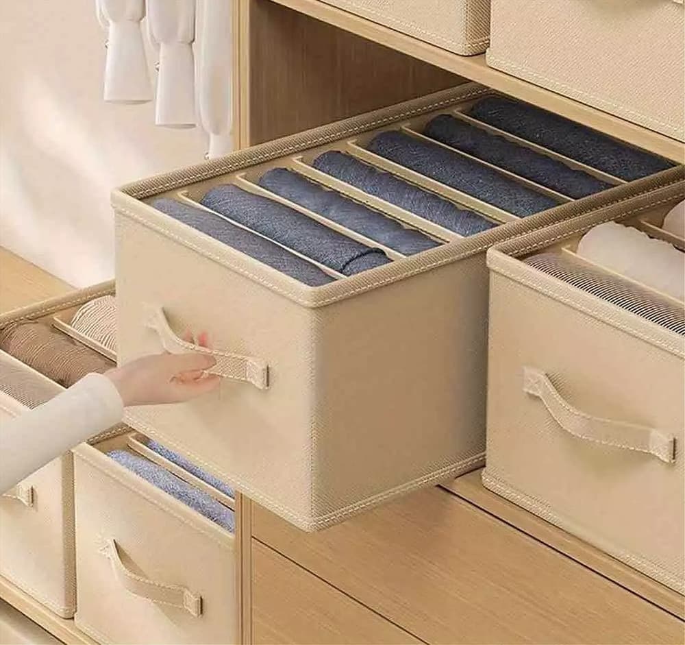 ORGANIZER SALVASPAZIO PER ARMADI SCATOLA PIEGHEVOLE 6 SCOMPARTI 36X20X25CM 87401 - 12