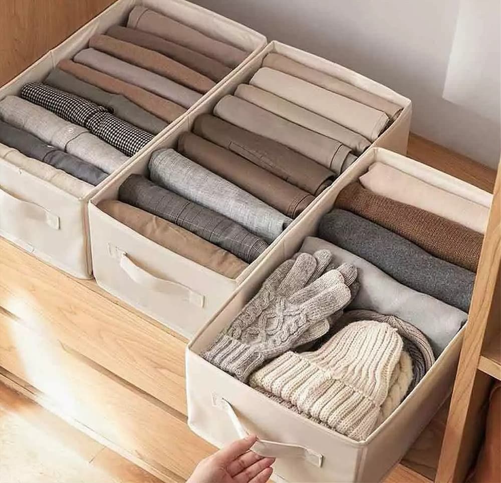 ORGANIZER SALVASPAZIO PER ARMADI SCATOLA PIEGHEVOLE 6 SCOMPARTI 36X20X25CM 87401 - 15
