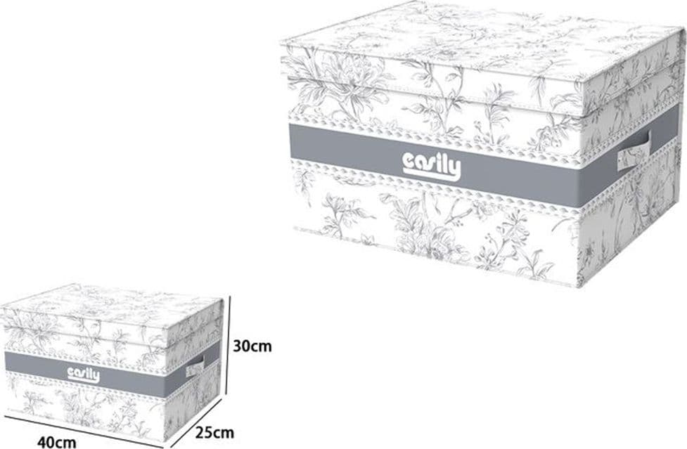 BOX PORTATUTTO SCATOLA SALVASPAZIO CONTENITORE ORGANIZER 40X30X25CM FANTASIA 87315 - 4
