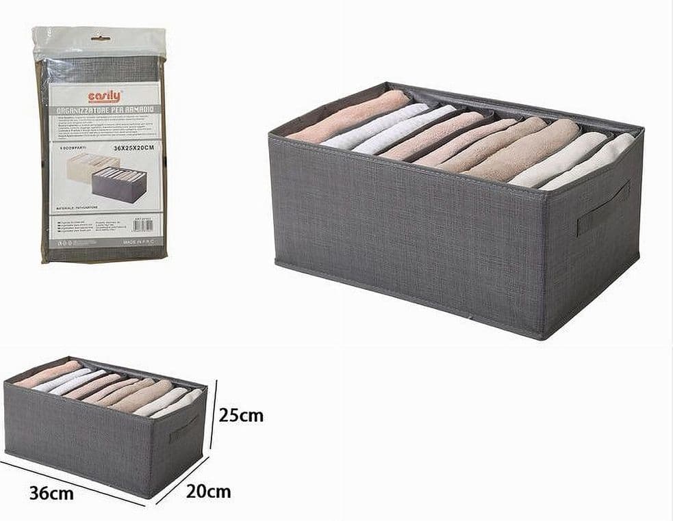 ORGANIZER SALVASPAZIO PER ARMADI SCATOLA PIEGHEVOLE 9 SCOMPARTI 36X20X25CM 87402 - 15