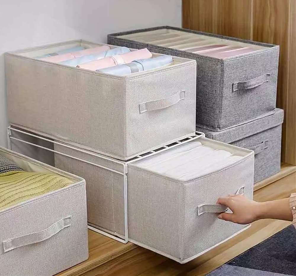ORGANIZER SALVASPAZIO PER ARMADI SCATOLA PIEGHEVOLE 9 SCOMPARTI 36X20X25CM 87402 - 9