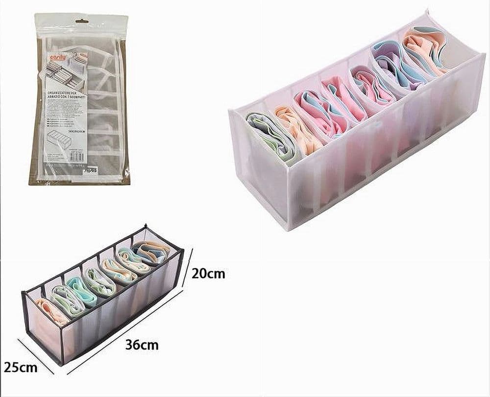 ORGANIZER ORGANIZZATORE PER ARMADIO CASSETTI MOBILE PIEGHEVOLE 7 SCOMPARTI 87407 - 3