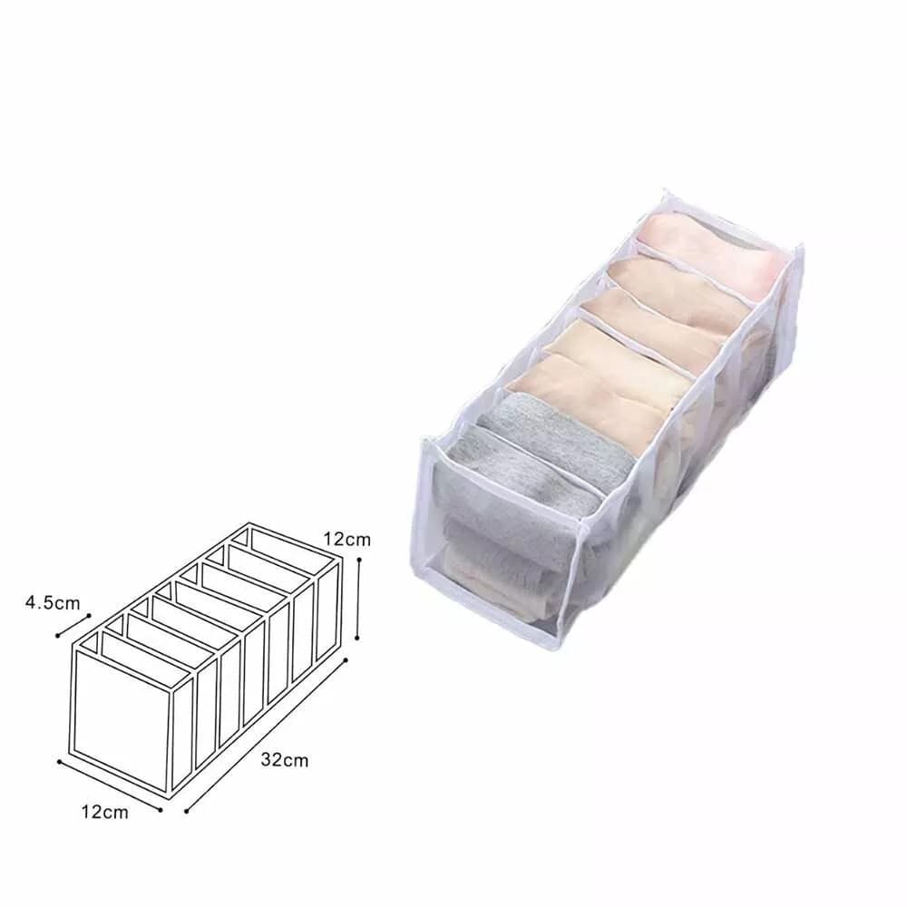 ORGANIZER PER CASSETTI 7 SCOMPARTI TESSUTO BIANCHERIA INTIMA SALVASPAZIO 59978 - 3