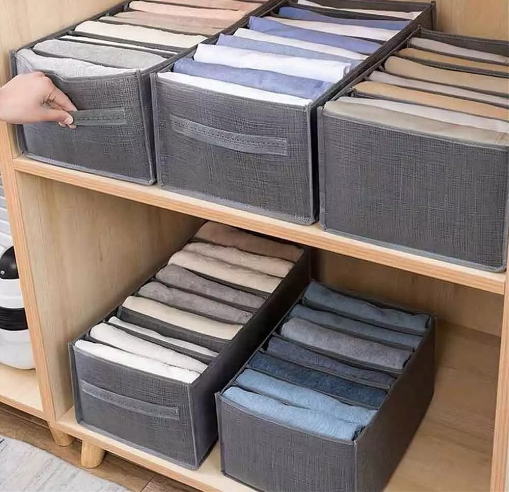 ORGANIZER SALVASPAZIO PER ARMADI SCATOLA PIEGHEVOLE 6 SCOMPARTI 44X20X30CM 87403 - 12