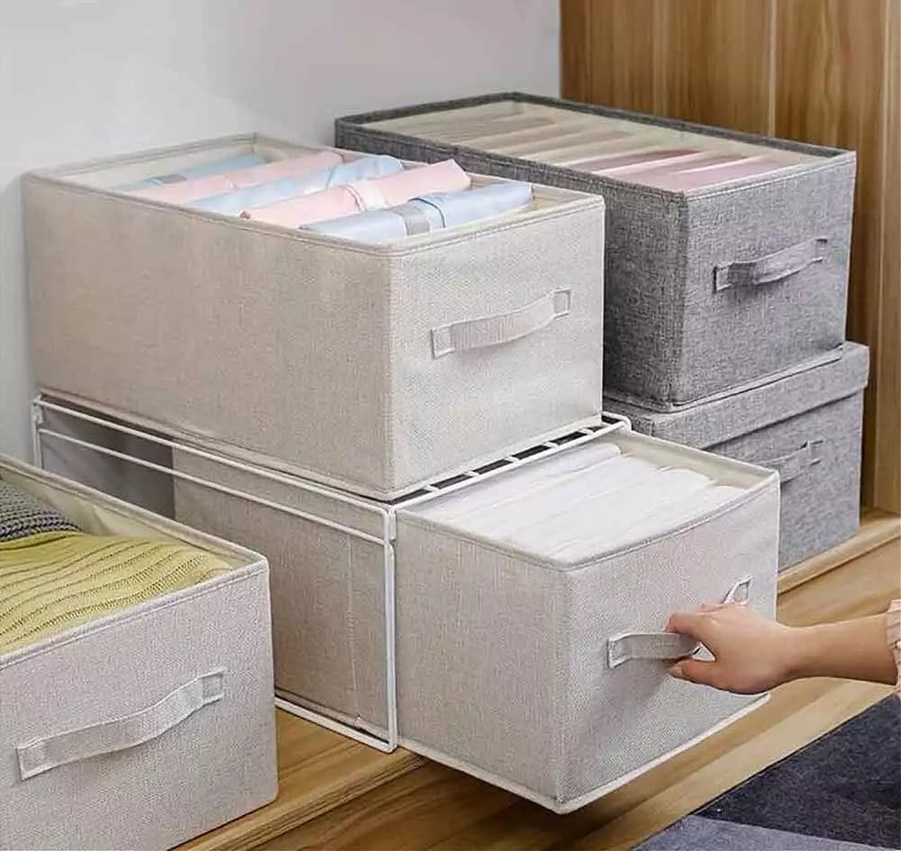 ORGANIZER SALVASPAZIO PER ARMADI SCATOLA PIEGHEVOLE 6 SCOMPARTI 44X20X30CM 87403 - 9