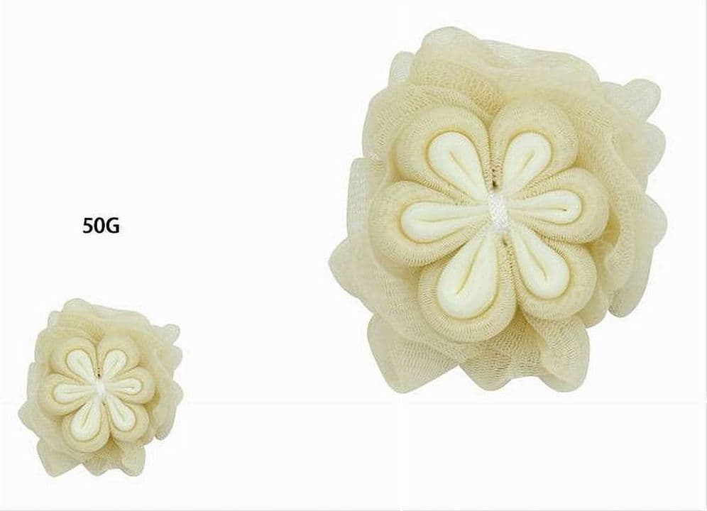 SPUGNA A RETE DA BAGNO DOCCIA CON FIORE MORBIDA ESFOLIANTE SCRUBBER GIALLA 79585 - 2