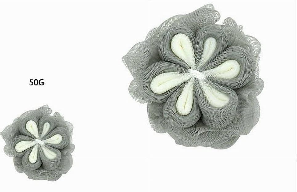 SPUGNA A RETE DA BAGNO DOCCIA CON FIORE MORBIDA ESFOLIANTE SCRUBBER GRIGIA 79587 - 2