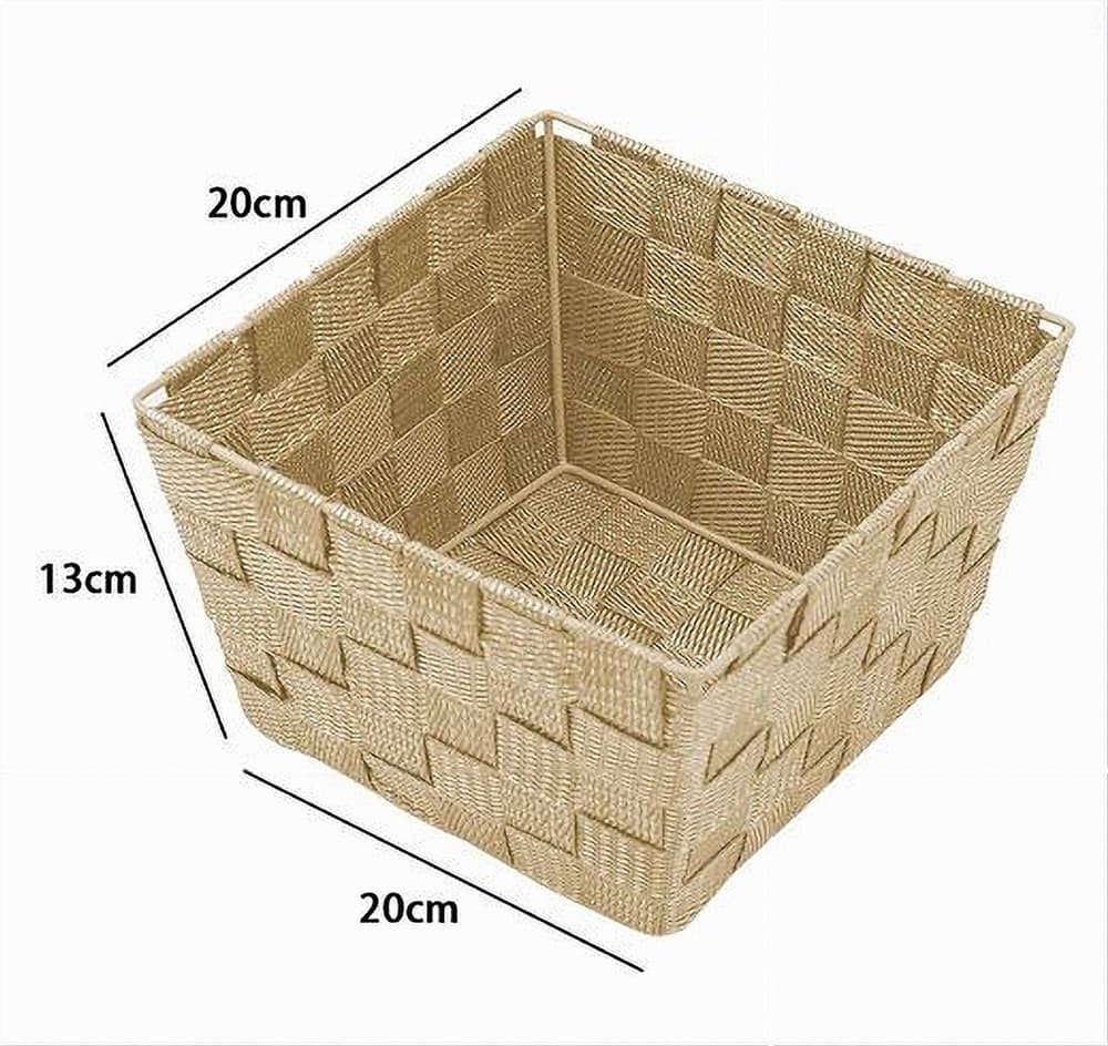 PORTA OGGETTI IN TESSUTO MULTIUSO ORGANIZER BAGNO CUCINA BEIGE 20X20X13 CM 79122 - 2