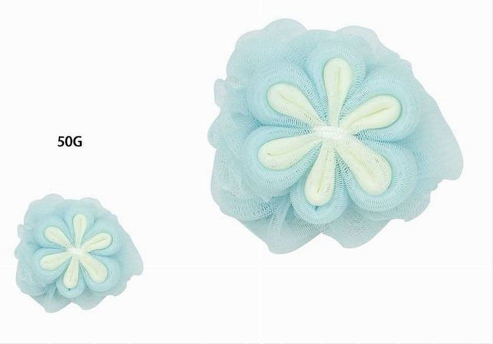 SPUGNA A RETE BAGNO DOCCIA CON FIORE MORBIDA ESFOLIANTE SCRUBBER AZZURRA 79586 - 2