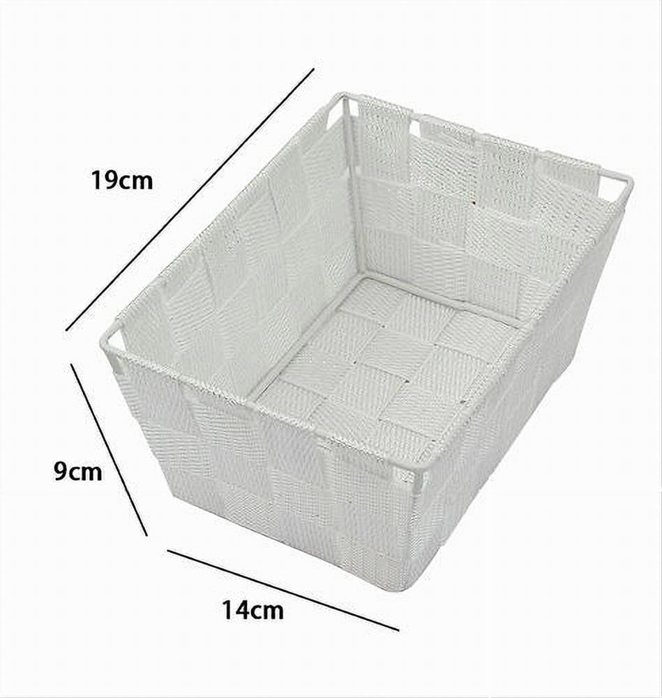 PORTA OGGETTI ORGANIZER MULTIUSO BAGNO CUCINA IN TESSUTO BIANCO 19X14X9CM 79117 - 2