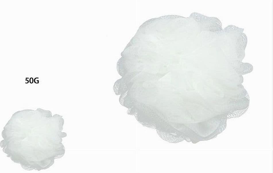 2 PZ SPUGNA A RETE SPUGNETTA DOCCIA BAGNO ESFOLIAZIONE PELLE CORPO BIANCA 79576 - 2