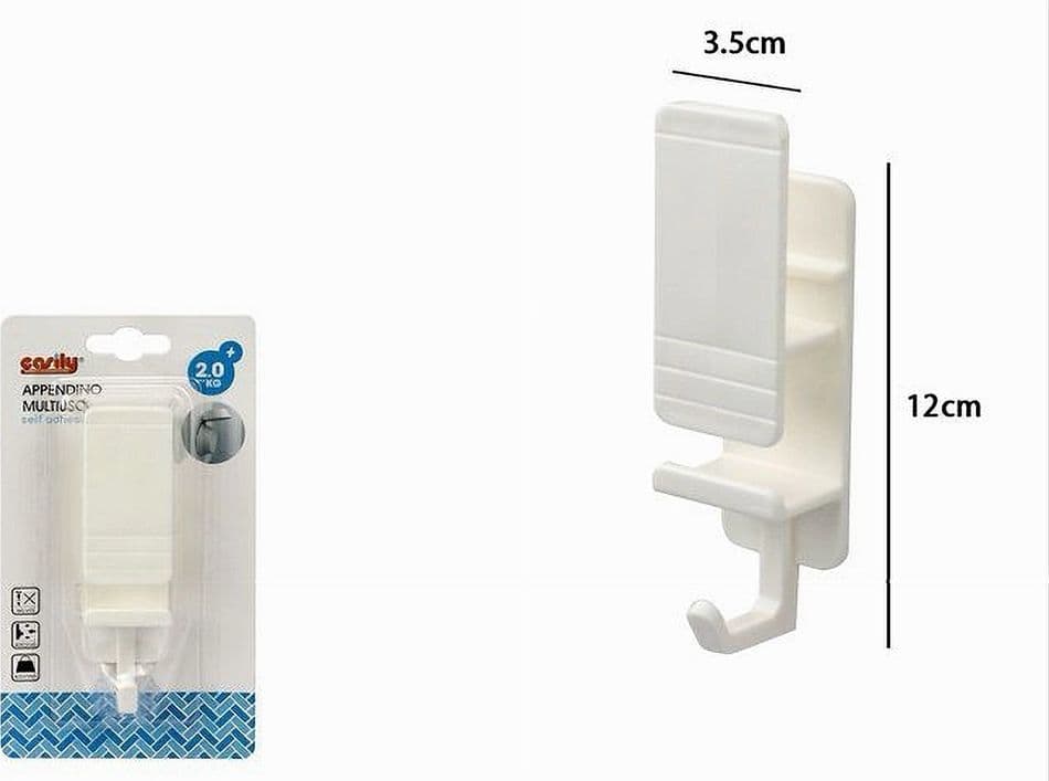 APPENDINO DA PARETE PRATICO GANCIO BAGNO CASA CUCINA ANTISCIVOLO MULTIUSO 79344 - 6
