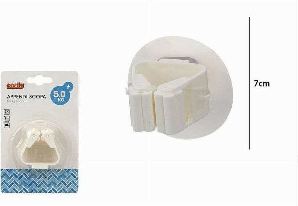 APPENDI SCOPA SUPPORTO PORTA 1 SCOPA GANCIO STAFFA A PARETE CASA ACCESSORI 79345 - 2