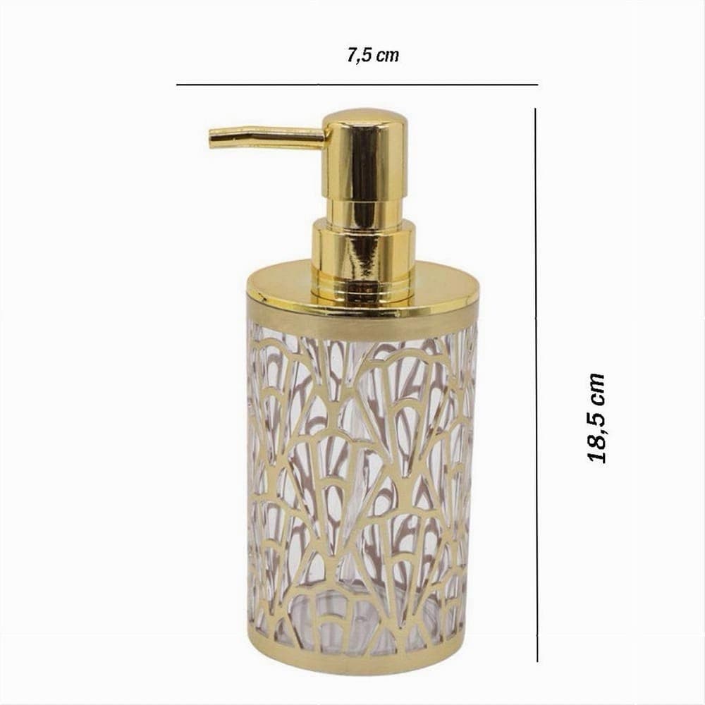 DISPENSER PER SAPONE LIQUIDO ACCESSORIO BAGNO ORO CONTEMPORANEO DOSATORE 59097 - 3