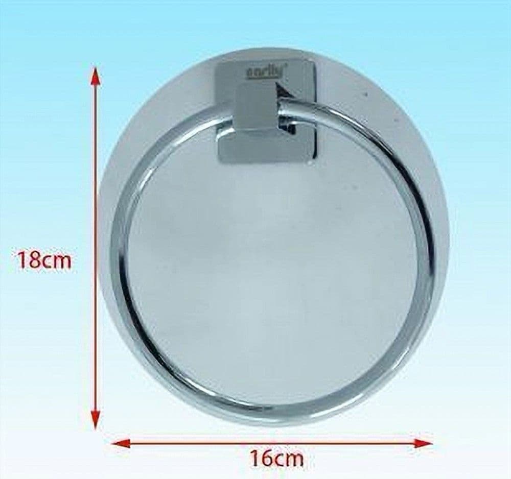 ANELLO PORTA ASCIUGAMANO ASCIUGAMANI A PARETE FISSAGGIO VITI CROMATO BAGNO 52203A - 3