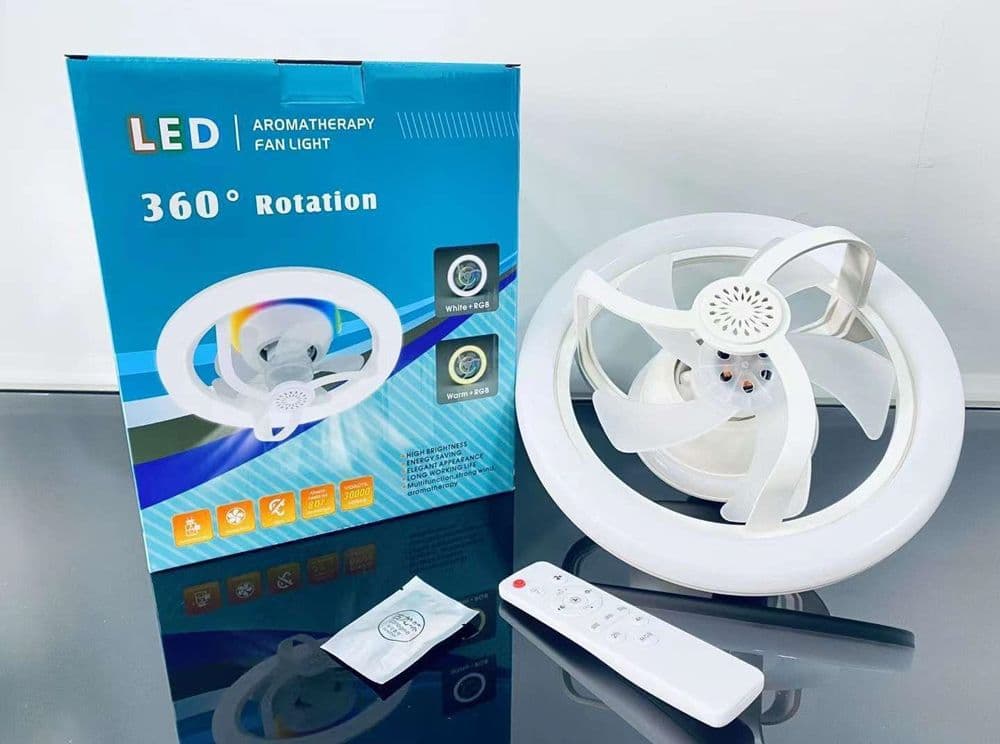 VENTILATORE SOFFITTO CON LUCE LED RGB REGOLABILE SKY REFRESH CON TELECOMANDO - 7