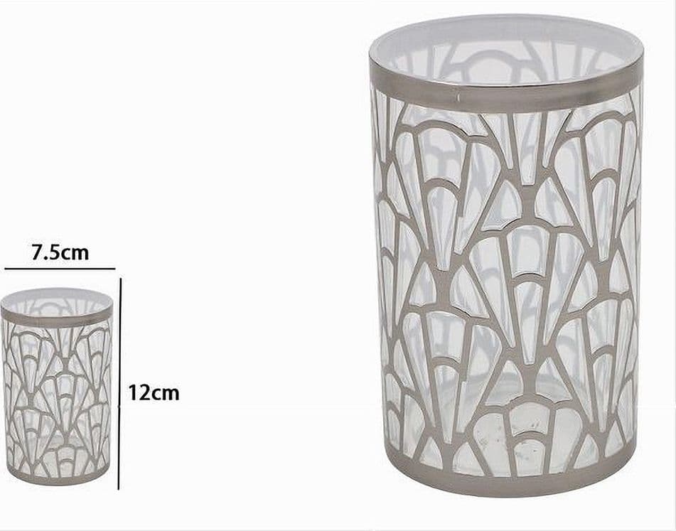 BICCHIERE PORTA SPAZZOLINI ACCESSORIO BAGNO ARGENTO CONTEMPORANEO ARREDO 59101 - 3
