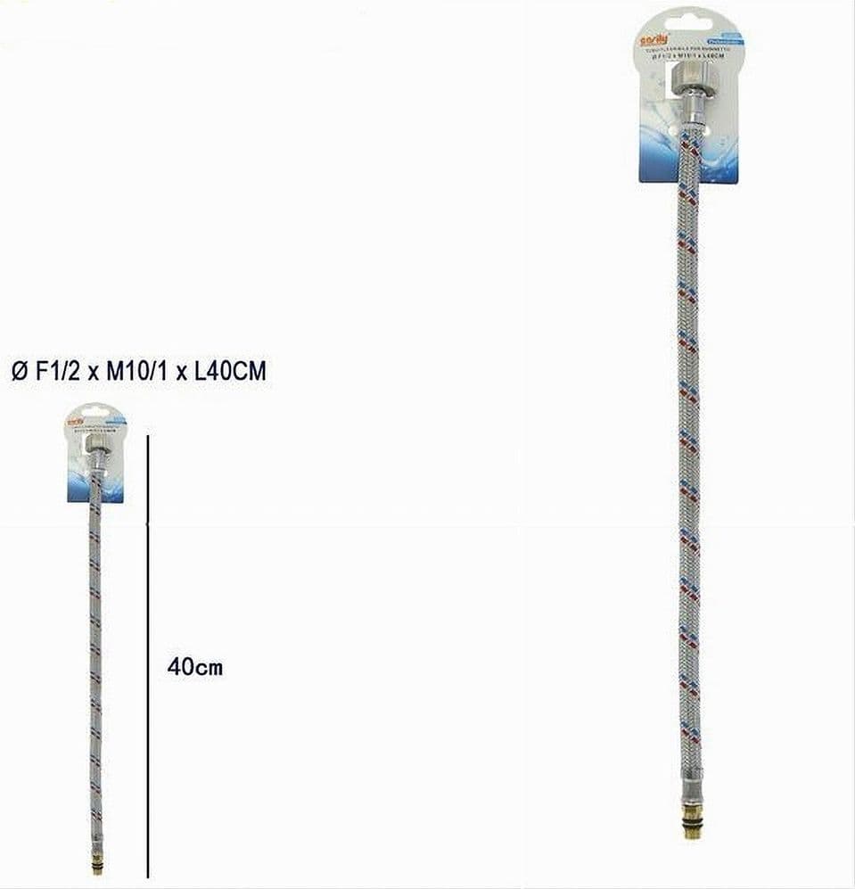 TUBO FLESSIBILE FLESSIBILI PER RUBINETTO MISCELATORE ACQUA 40CM F1/2XM10/1 79910 - 2