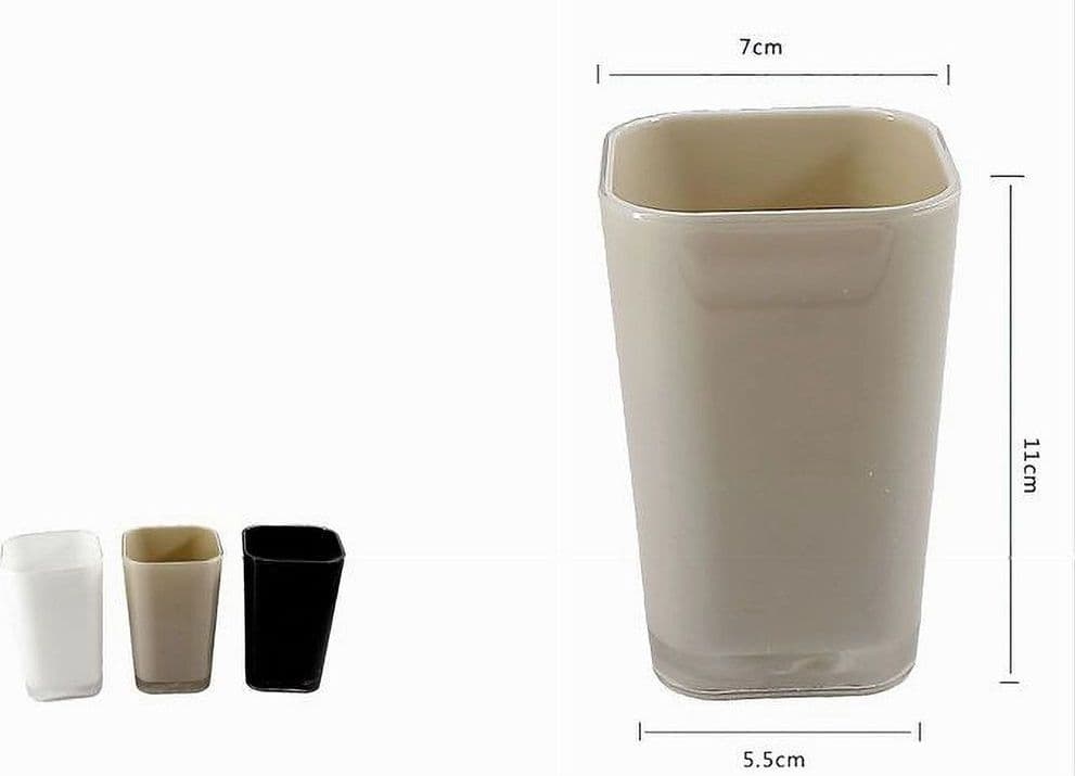 BICCHIERE PORTA SPAZZOLINI DENTIFRICIO RETTANGOLARE ACCESSORI ARREDO BAGNO 52402 - 2