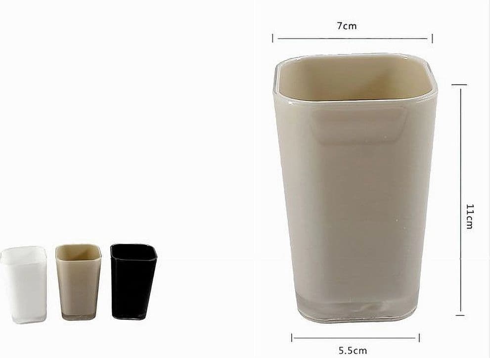 BICCHIERE PORTA SPAZZOLINI DENTIFRICIO RETTANGOLARE ACCESSORI ARREDO BAGNO 52402 - 2