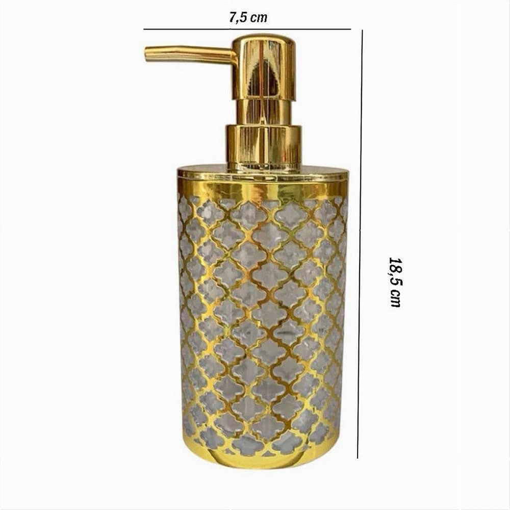 DISPENSER PER SAPONE LIQUIDO ACCESSORIO BAGNO ORO STILE BAROCCO DOSATORE 59103 - 3