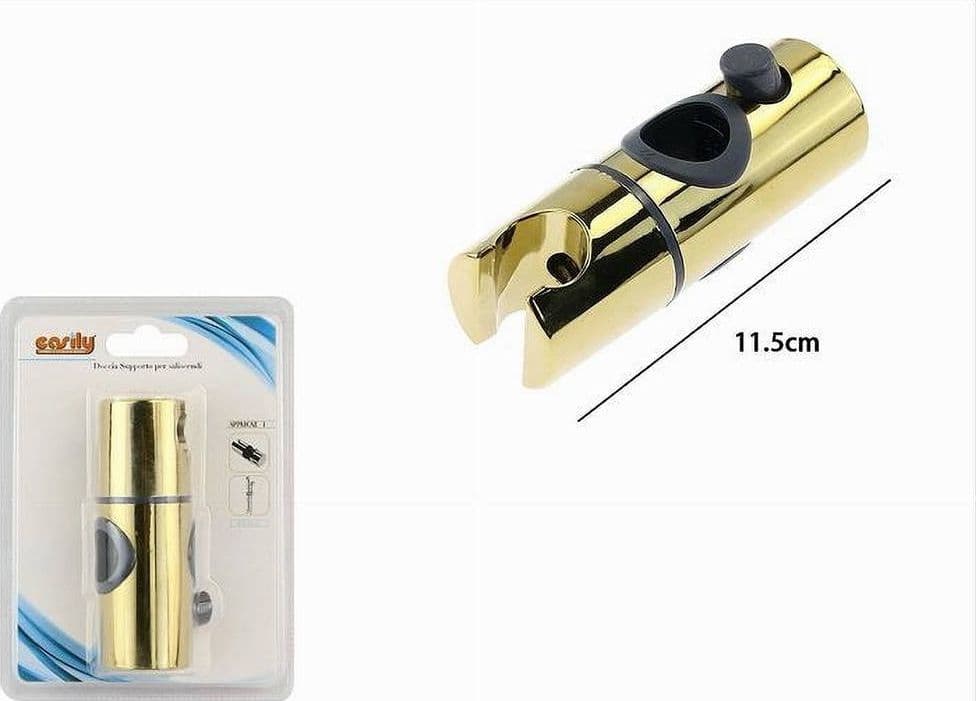 SUPPORTO DOCCETTA SCORREVOLE PER ASTA SALISCENDI DOCCIA BAGNO REGOLABILE ORO 87142 - 2