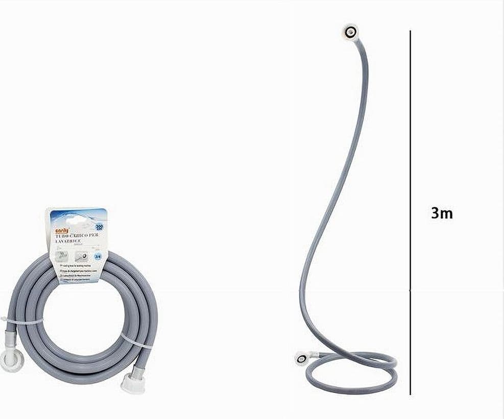 TUBO SCARICO CARICO PER LAVATRICE LAVASTOVIGLIE CON CURVA RACCORDO PIPA 3MT 59052 - 3