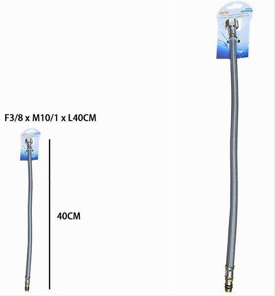 TUBO FLESSIBILE FLESSIBILI PER RUBINETTO MISCELATORE ACQUA 40CM F3/8XM10/1 87372 - 2