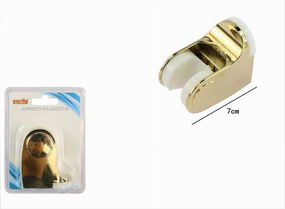 SUPPORTO PER SOFFIONE DOCCIA STAFFA FISSA PER DOCCETTA A PARETE DORATA 7CM 87141 - 2