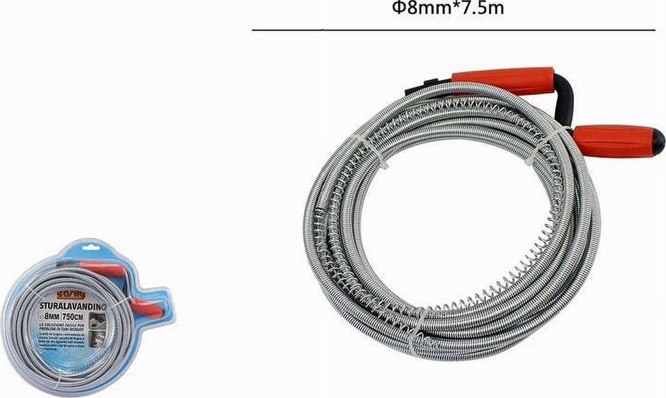 STURALAVANDINO MOLLA STURATUBI SCARICHI SPIRALE PER DISINTASARE TUBI 7.5MT 59949 - 3