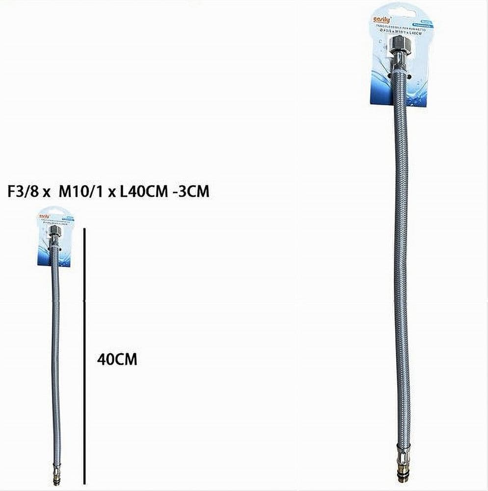TUBO FLESSIBILE FLESSIBILI RUBINETTO MISCELATORE ACQUA 40 CM F3/8 X M10/1 87371 - 2