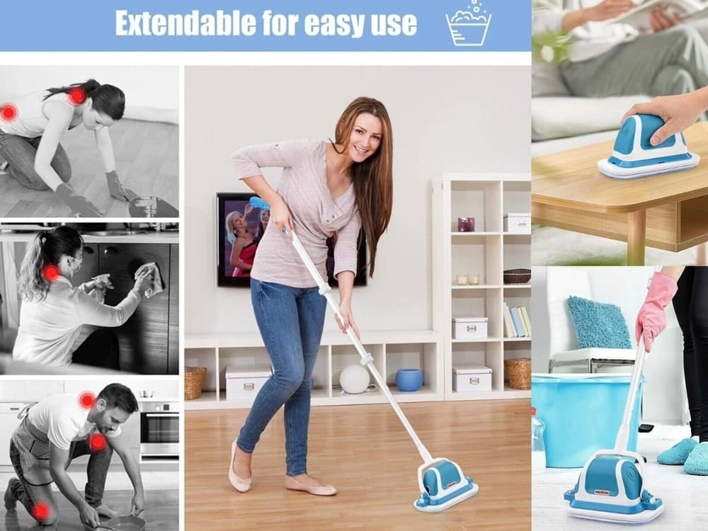 MOCIO ELETTRICO SENZA FILI RICARICABILE PER LA PULIZIA CASA PAVIMENTI ERGONOMICO - 12