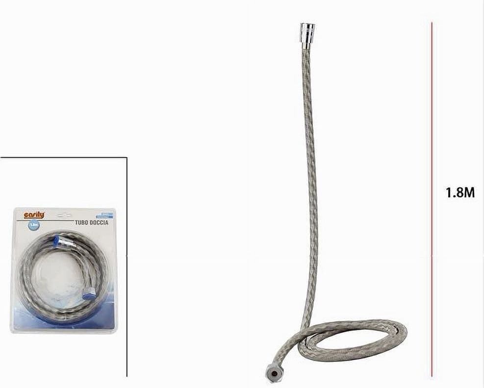 TUBO LACCIO FLESSIBILE PER DOCCIA DOCCETTA VASCA BAGNO UNIVERSALE 1.8 MT 69230 - 2
