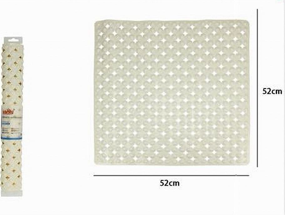TAPPETO TAPPETINO BEIGE ANTISCIVOLO PER VASCA DA BAGNO DOCCIA 52 X 52 CM 79759 - 2
