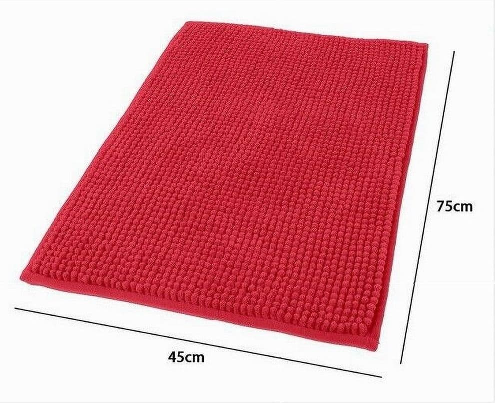 TAPPETO TAPPETINO ANTISCIVOLO PER BAGNO ARREDO 45 X 75 CM ROSSO IN TESSUTO 69908 - 2