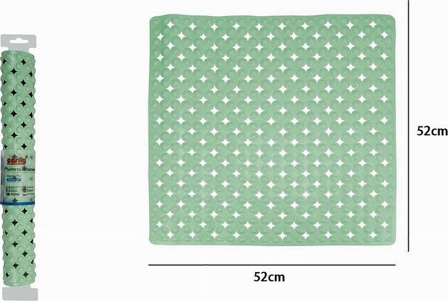 TAPPETO TAPPETINO VERDE ANTISCIVOLO PER VASCA DA BAGNO DOCCIA 52 X 52 CM 79758 - 2