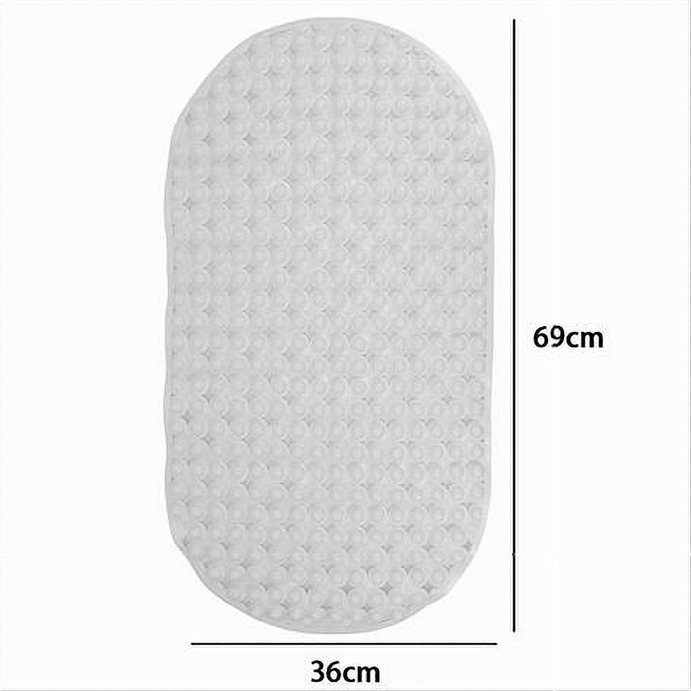 TAPPETO TAPPETINO PVC OVALE ANTISCIVOLO VASCA BAGNO DOCCIA 69X36CM 79744 BIANCO - 3
