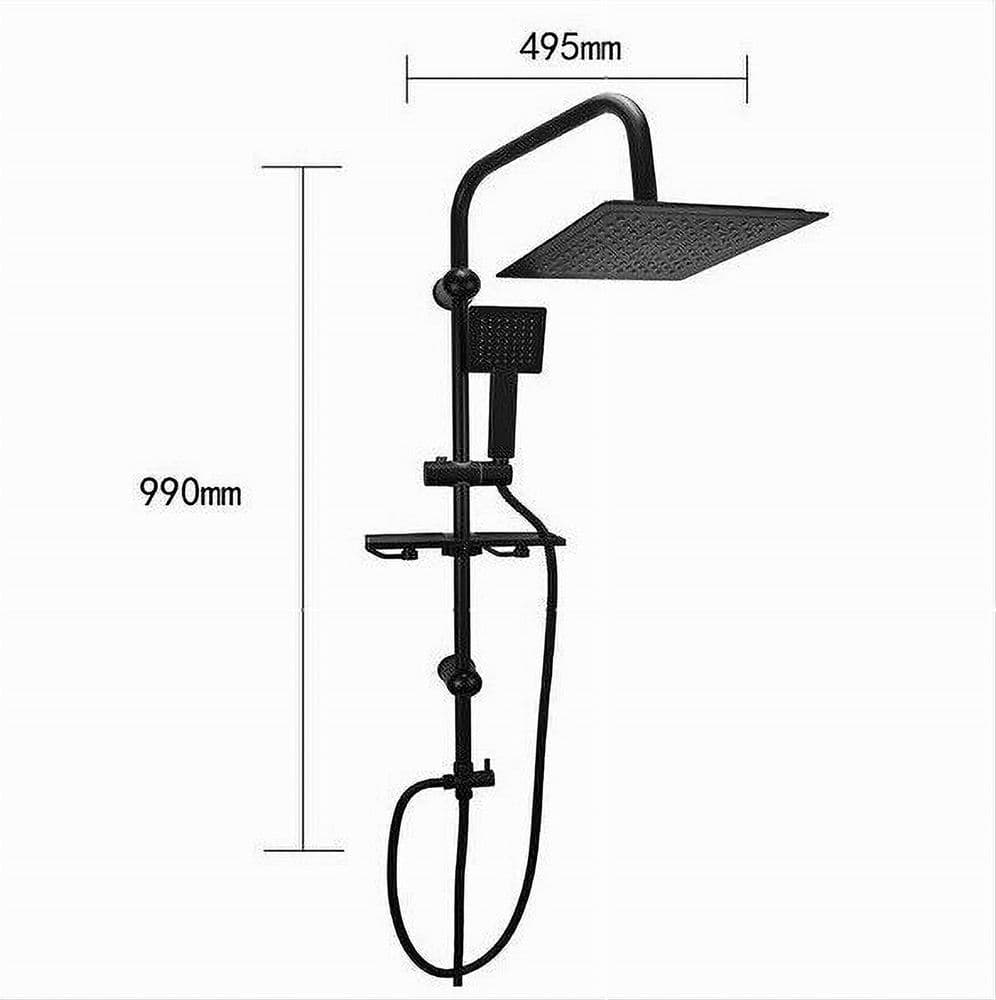 SET ASTA SALISCENDI NERA COLONNA DOCCIA CON SOFFIONE FISSO DOCCETTA 87126 BAGNO - 4