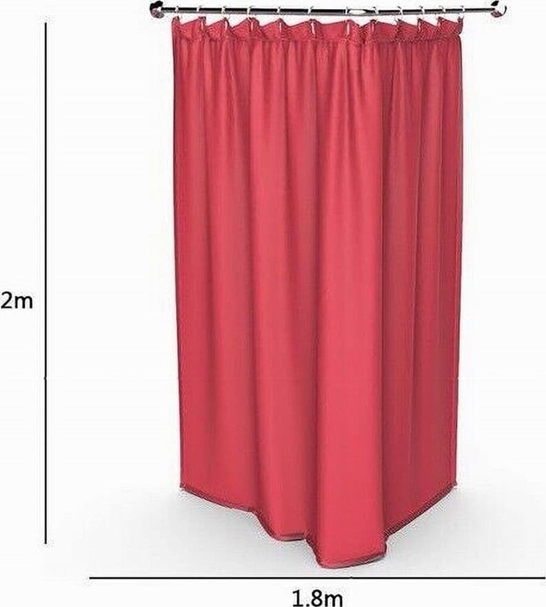 TENDA DOCCIA ANTIMUFFA IMPERMEABILE 180 X 200 CM CON ANELLI BAGNO ROSSA 69933 - 2