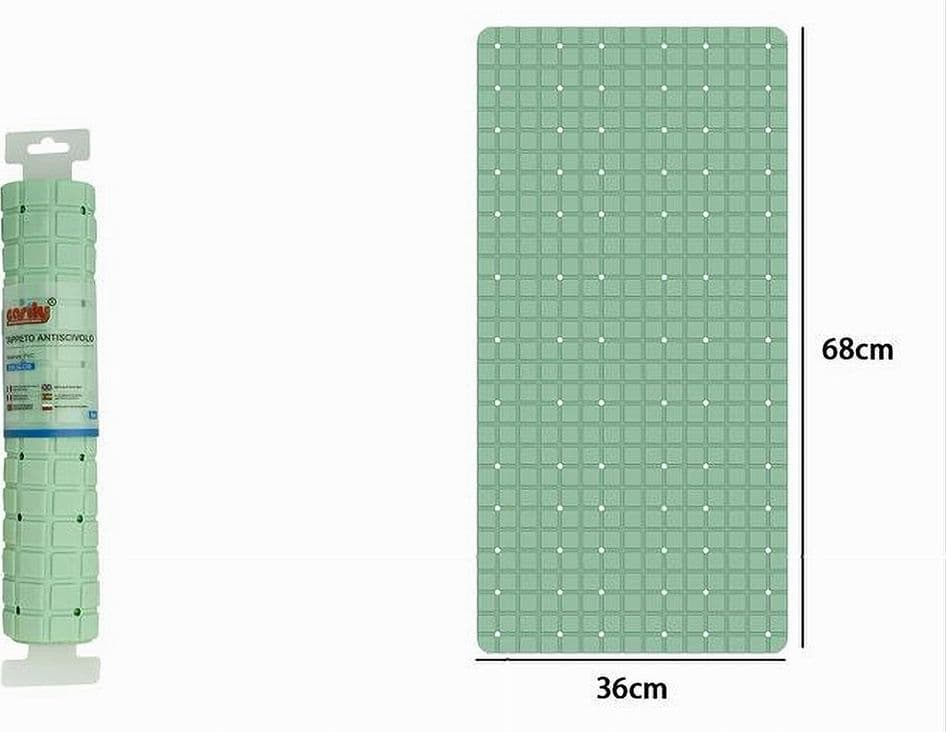 TAPPETO TAPPETINO IN PVC ANTISCIVOLO VASCA DA BAGNO DOCCIA 68X36 CM 79752 VERDE - 2