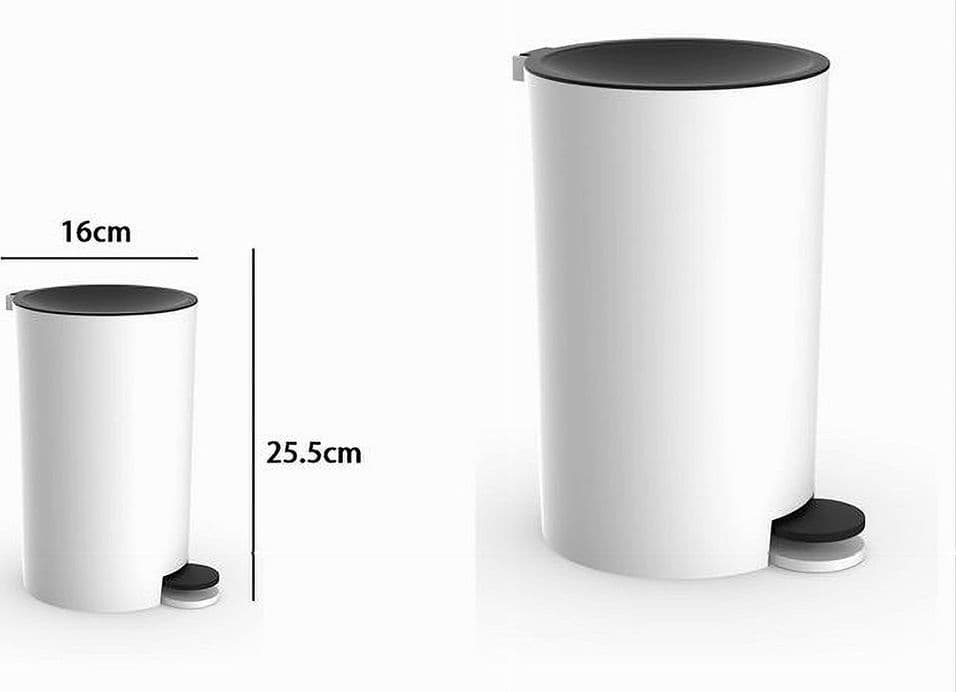 CESTINO PATTUMIERA A PEDALE ARREDO BAGNO BIANCO NERO IN PLASTICA ACCESSORI 69769 - 2
