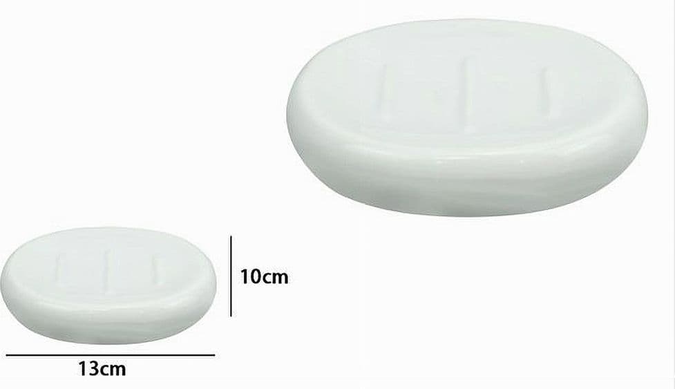 PIATTINO PER SAPONE CERAMICA BIANCO PORTASAPONETTA MODERNO ACCESSORI BAGNO 79246 - 3
