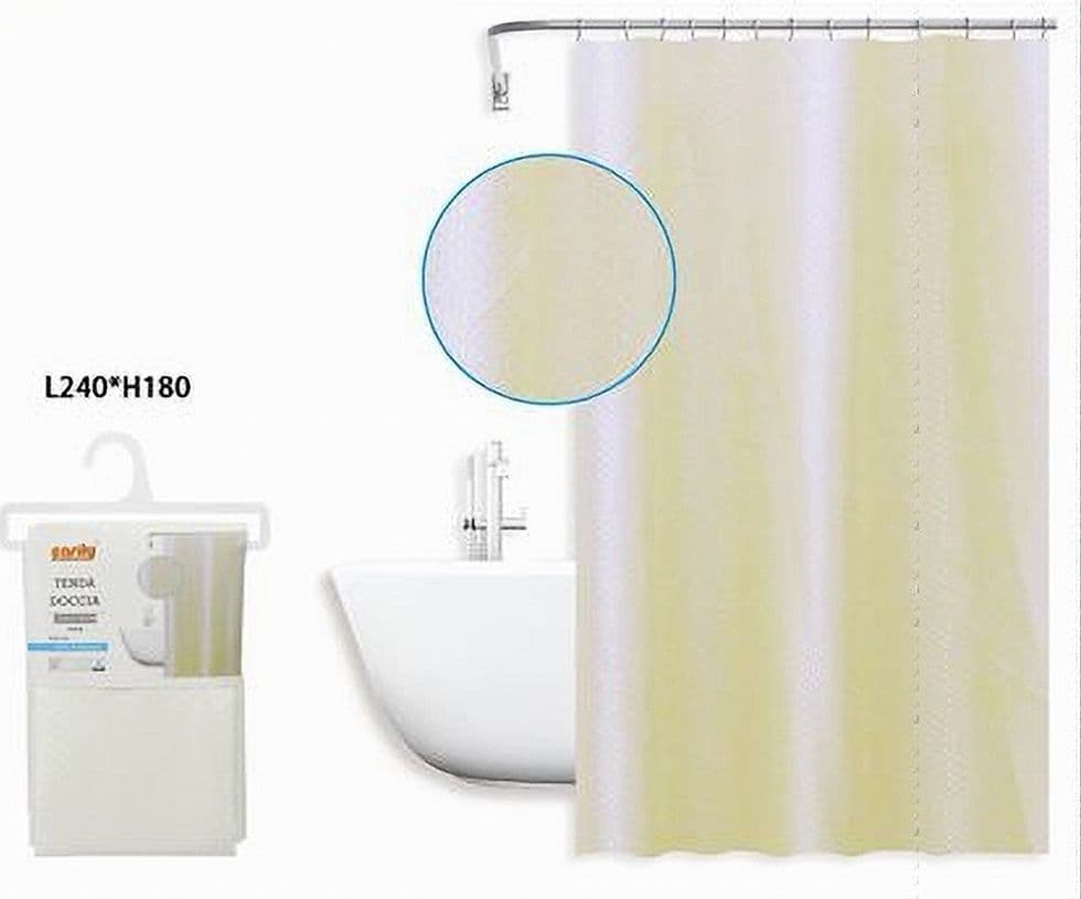 TENDA DOCCIA ANTIMUFFA IMPERMEABILE 240X180CM BIANCA GIALLA TEXTURE ROMBI 59818 - 2