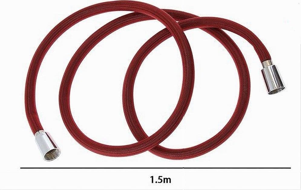 TUBO DOCCIA FLESSIBILE 1.5 MT ROSSO 150 CM LACCIO BAGNO PER DOCCETTA BOX 87281 - 2