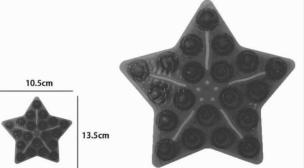 SET 4 PEZZI TAPPETINI ANTISCIVOLO NERO STELLA PER DOCCIA VASCA CON VENTOSA 69767 - 2